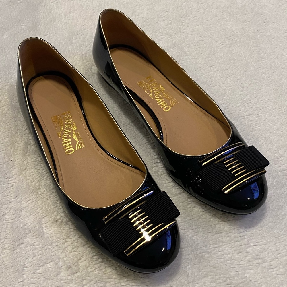 Salvatore Ferragamo patent flats